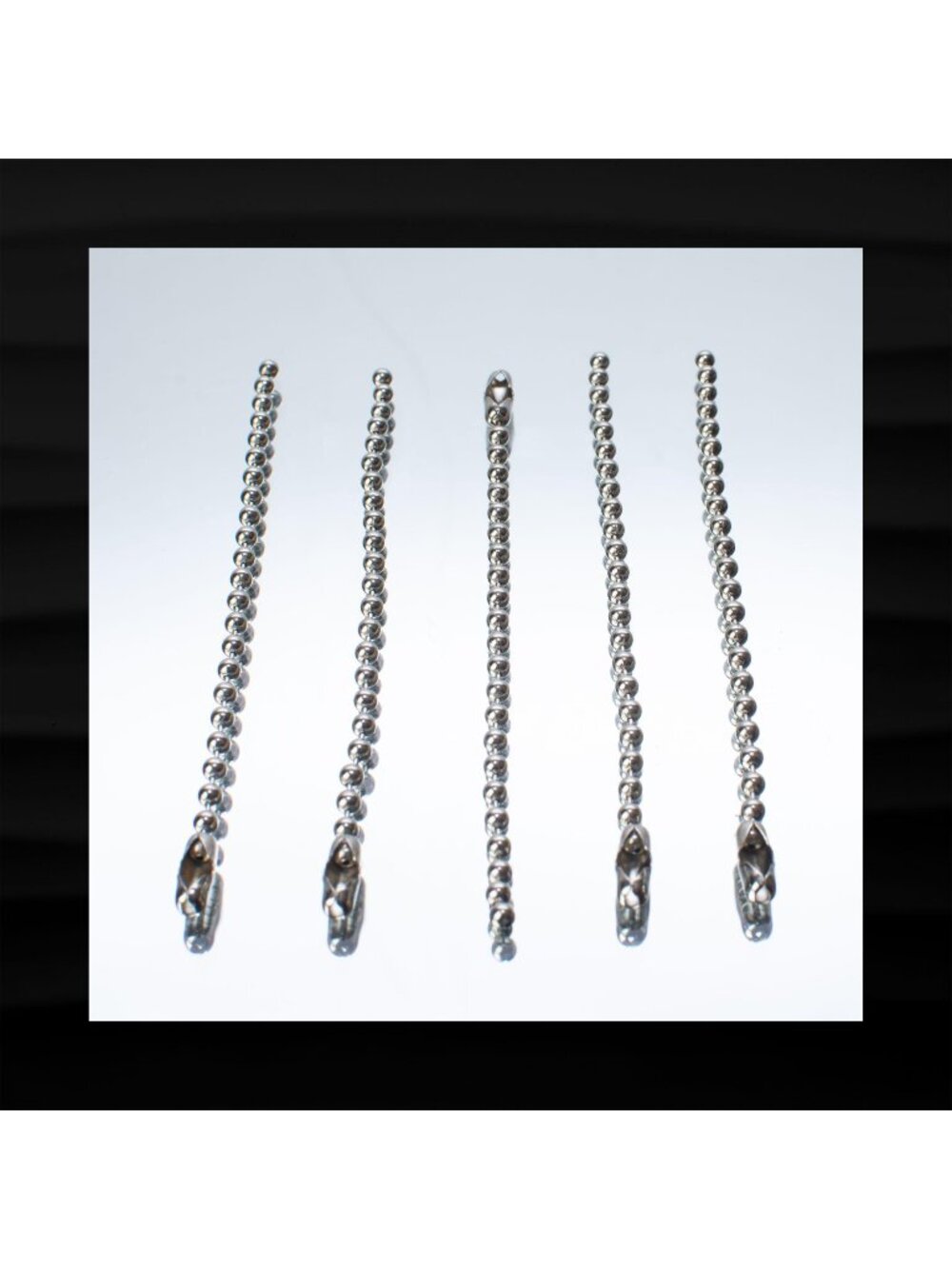 (5) 4" SILVER NICKEL BALL CHAIN CONNECTOR 3.2mm